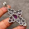 Awesome Amethyst Cross Shape Gemstone Pendant: 925 Sterling Silver Handmade Pendant Necklace Jewelry