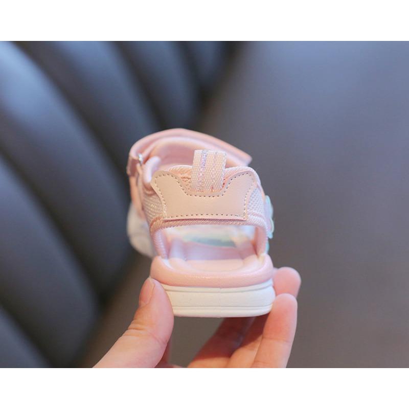 Little Girls' Open-Toe Sandals - New Summer Collection, Children's Beach Shoes, Cartoon Princess Shoes for Toddlers, Soft-Soled Baby Sandals