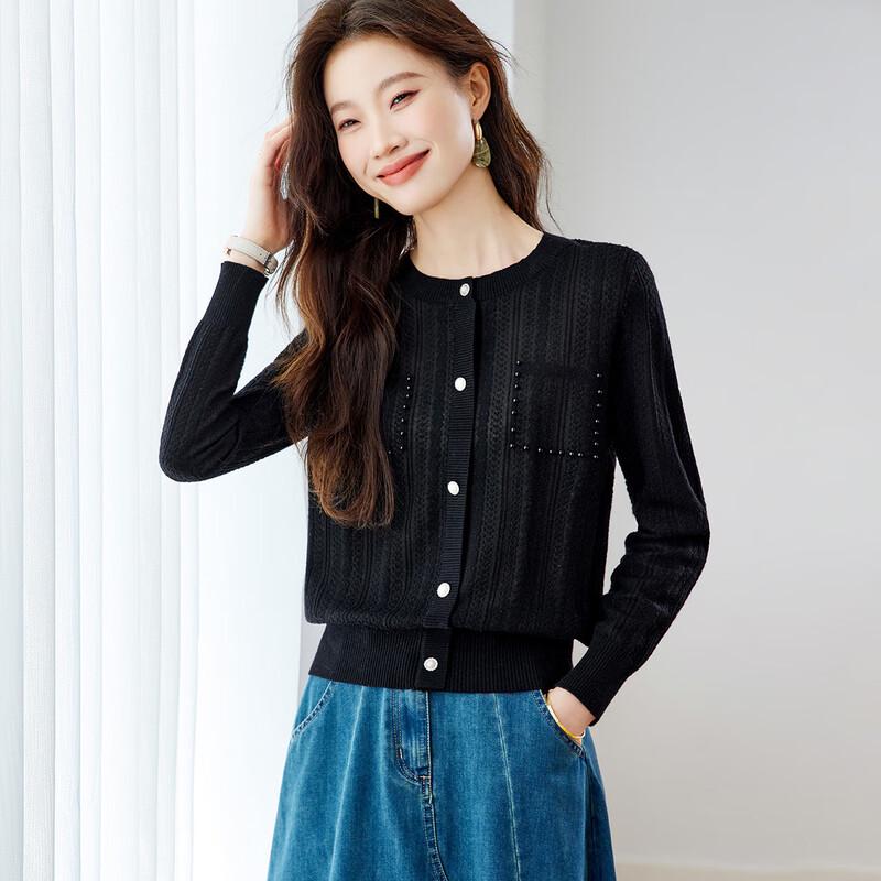 

Women s Designer Beaded Wool Blend Knit Top M