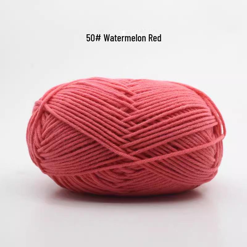 4 Strands Medium Thick Milk Cotton Yarn for Hand-Woven Baby Projects
