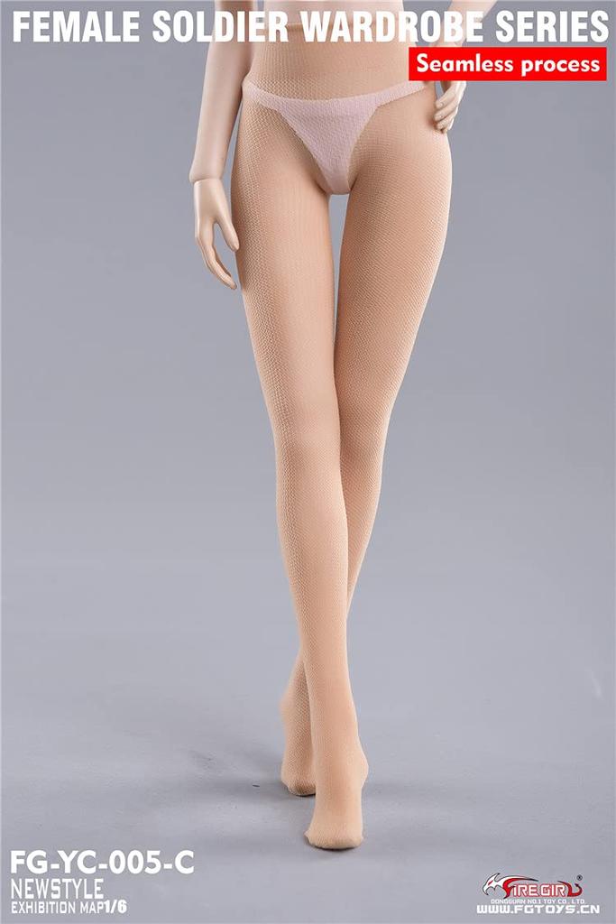 [TOYBARJAPAN] 16 Scale Figure AccessoryFire Girl Toys FG-YC-005C Skin-Tone Stockings, Female Soldier Wardrobe Seamless Pantyhose (Body, head, and
