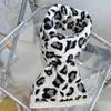 Korean Style Leopard Print Knit Scarf - Versatile Autumn/Winter Neck Warmer for Girls