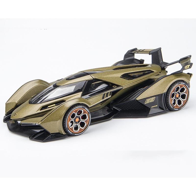 

1/22 Lambos Vision Gran Turismo V12 GT литые игрушечные машинки из сплава металлическая игрушечная модель автомобиля коллекция звуков и света детские игрушки зелёный