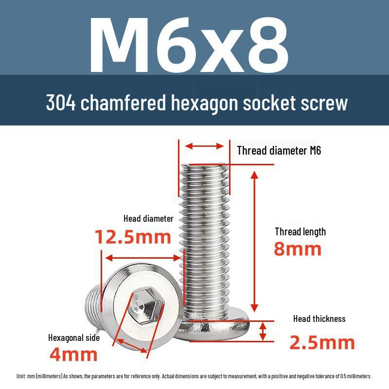 Yigu 304 Stainless Steel M2-M12 Countersunk Flat Head Hex Screw for Furniture & Cabinets