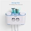 Toothbrush Holder Wall Mounted Automatic Toothpaste Dispenser Magnetic Toothpaste Squeezer Whit 4 Cup
