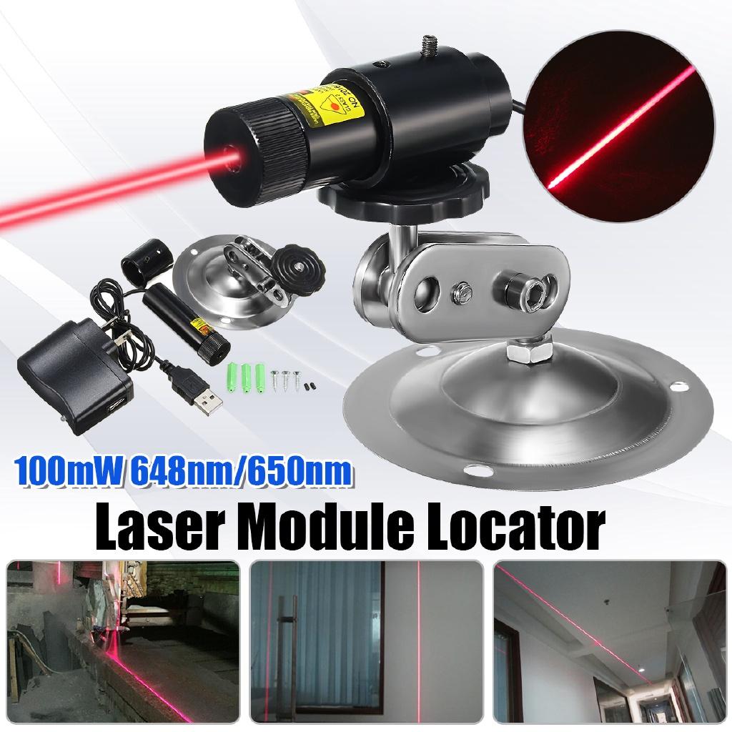 650nm 100mW Red Laser Line Module Locator For Cutting Machine + Adapter & Mount Industrial Woodworking Stone