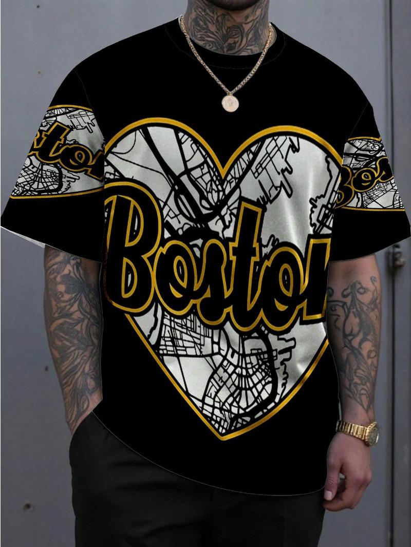 Boston Ice Hockey Heart-Shaped City T-Shirt S