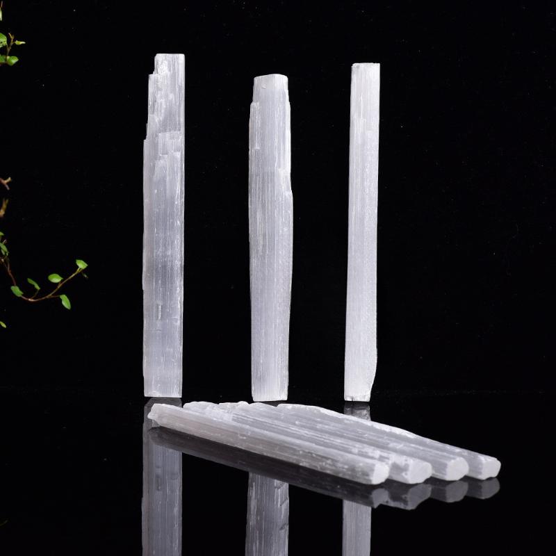 Natural White Selenite Gypsum Sticks Irregular Reiki Mineral Specimen Healing Crystal Wand Diy Jewelry Pendant Making Stone