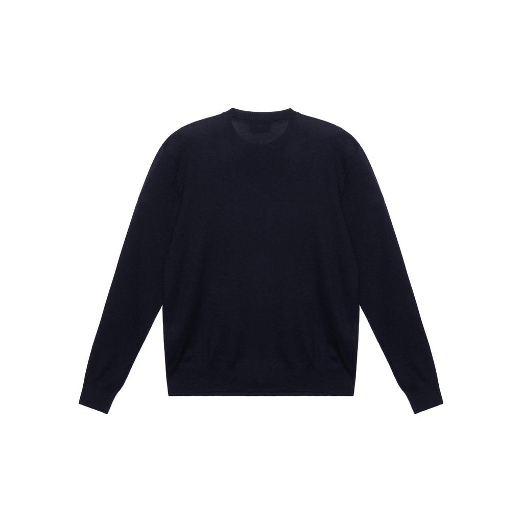 Emporio Armani Solid Color Small Pattern Casual Crew Neck Long Sleeve Sweater Men Sweater Black 3H1MXB-1MVQZ-999
