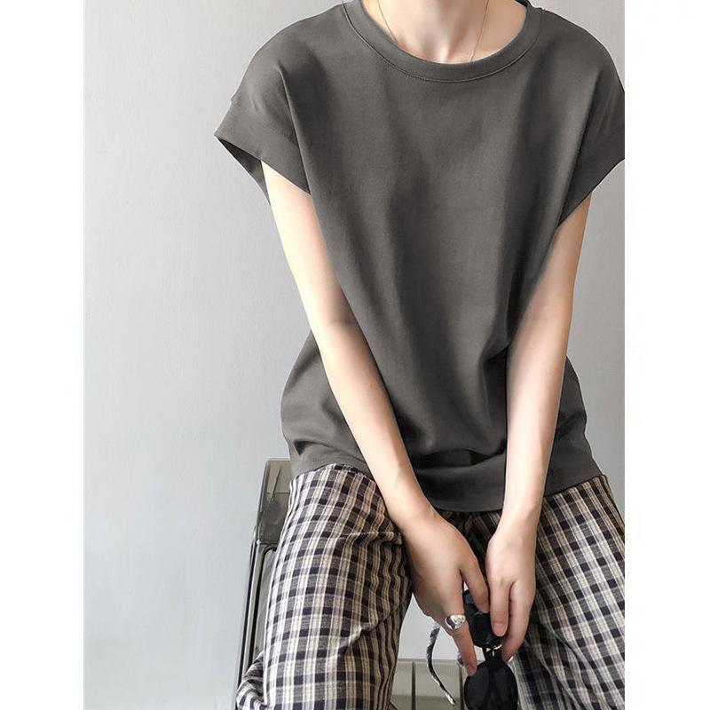 Korean Version of Temperament Summer New Versatile Women's Sleeveless Vest Top Design Sense Side Anti-light T-shirt