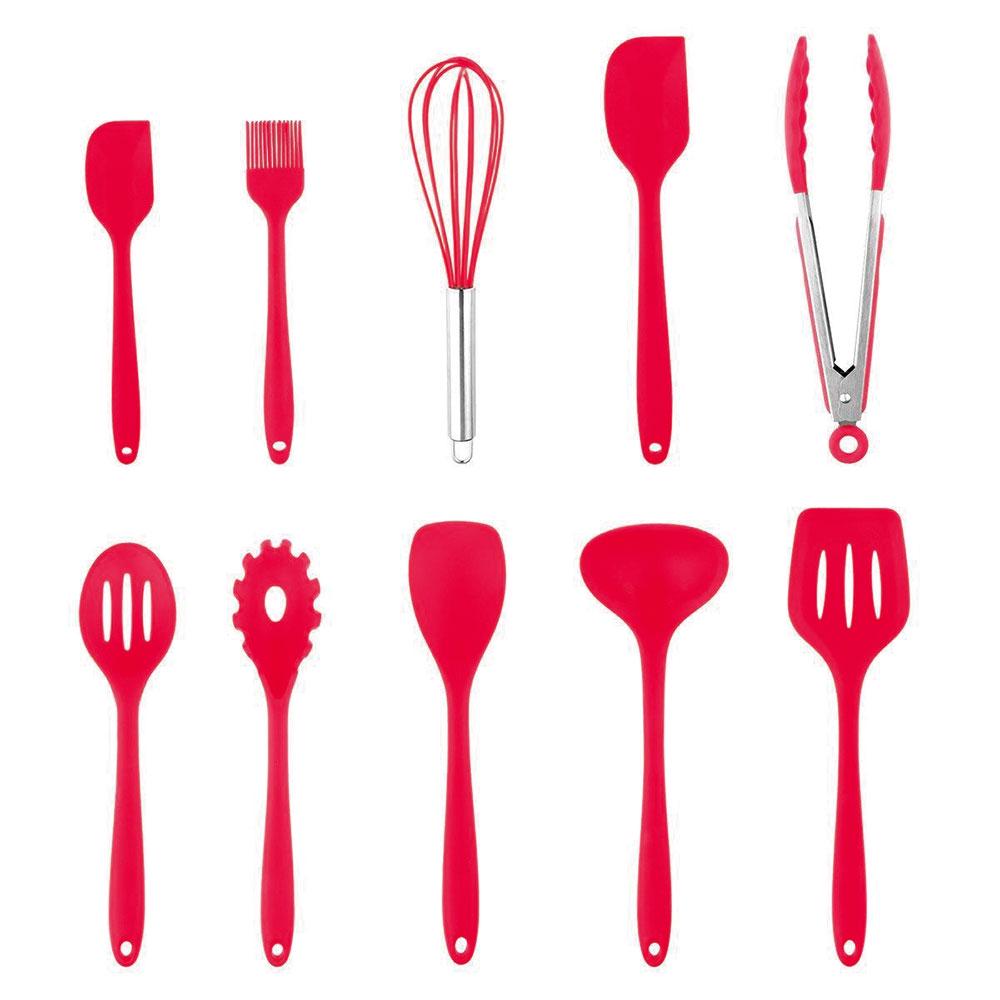 10Pcs/set High Temperature Resistant Silicone Cookware Sets Non-stick Shovel Ladle Kitchen Utensils