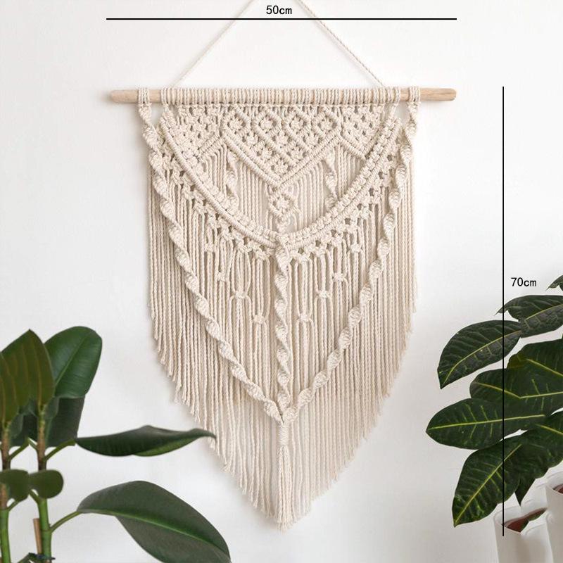 Arazzo da Appendere alla Parete Bohemian Tessuto a Mano con Nappe Decorazione