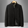 2025 Men's Spring/Autumn Corduroy Jacket: Business Casual, Stand Collar, Perfect for Middle-Aged & Elderly