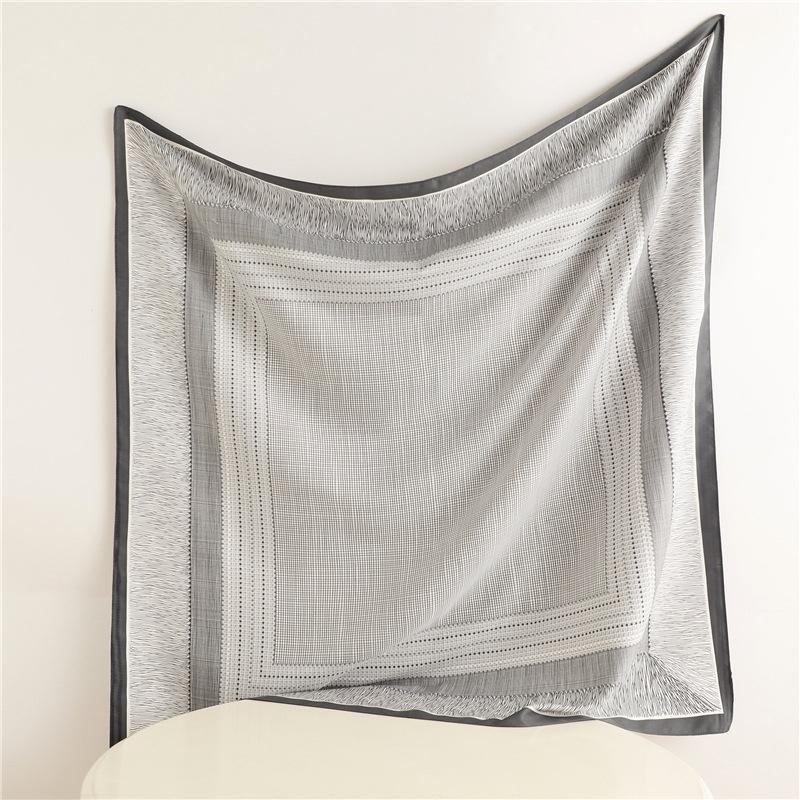 

Роскошный Новый Простой Шарф Шёлковый Шарф Женский Осень и Зима Новый Декоративный Платок Большого Размера Квадратные Шарфы Путешествия Головной Платок Хиджаб 90X90CM