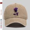 pc pcs Unisex Dark Purple Rose Print Trucker Cap with Adjustable Buckle Strap  Sun Visor  Vintage Floral Baseball Hat Suitab
