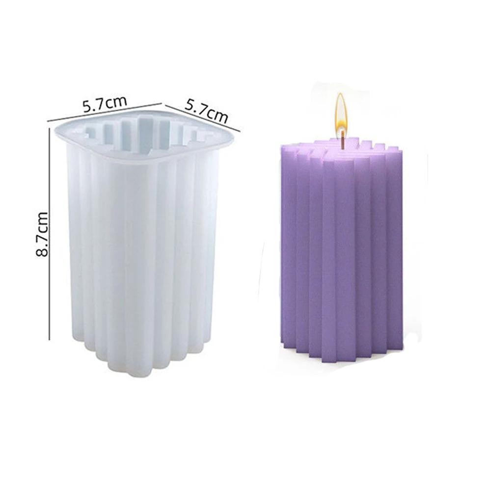 3D Cylinder Candle Mold DIY Silicone Candle Mold Cake Resin Molds 3D Art Wax Candle Making Mould Silicone Handmade Soap Molds
