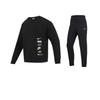 Thick Logo Crew Neck Pullover Long Sleeve Top Comfortable Mid Waist Long Pants Casual Sports Suit Unisex Sets Black 716831-010+DX0782-010