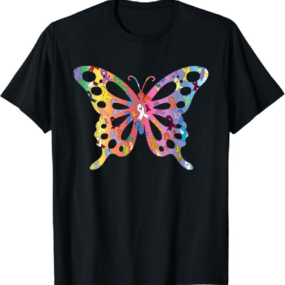 

All Cancer Matters Awareness Butterfly All Ribbons T-Shirt XXXXXL чёрный