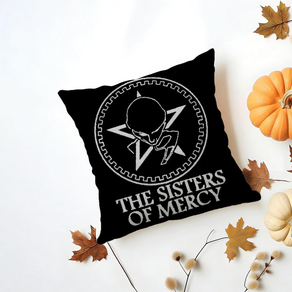 Band Gothic T-The S-Sisters O-Of M-Mercy Cushion Cover Washable Linen Pillowcase Soft For Daily Sofa Bed Home Room Decor