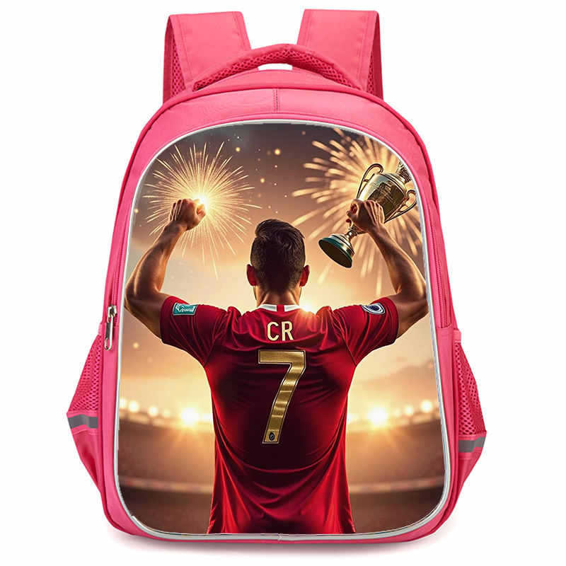 Cr7 Rucksack Hochauflösender Druck Große Kapazität Multifunktion Reißverschluss Oxford Rückenschutz Leichter Rucksack