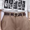 Casual Leather Belt Versatile Trouser Dress Belts Chic Non-Porous Buckle Waistband