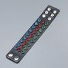 Three Rows Of Colorful Spikes Exaggerated Punk Leather Bracelet