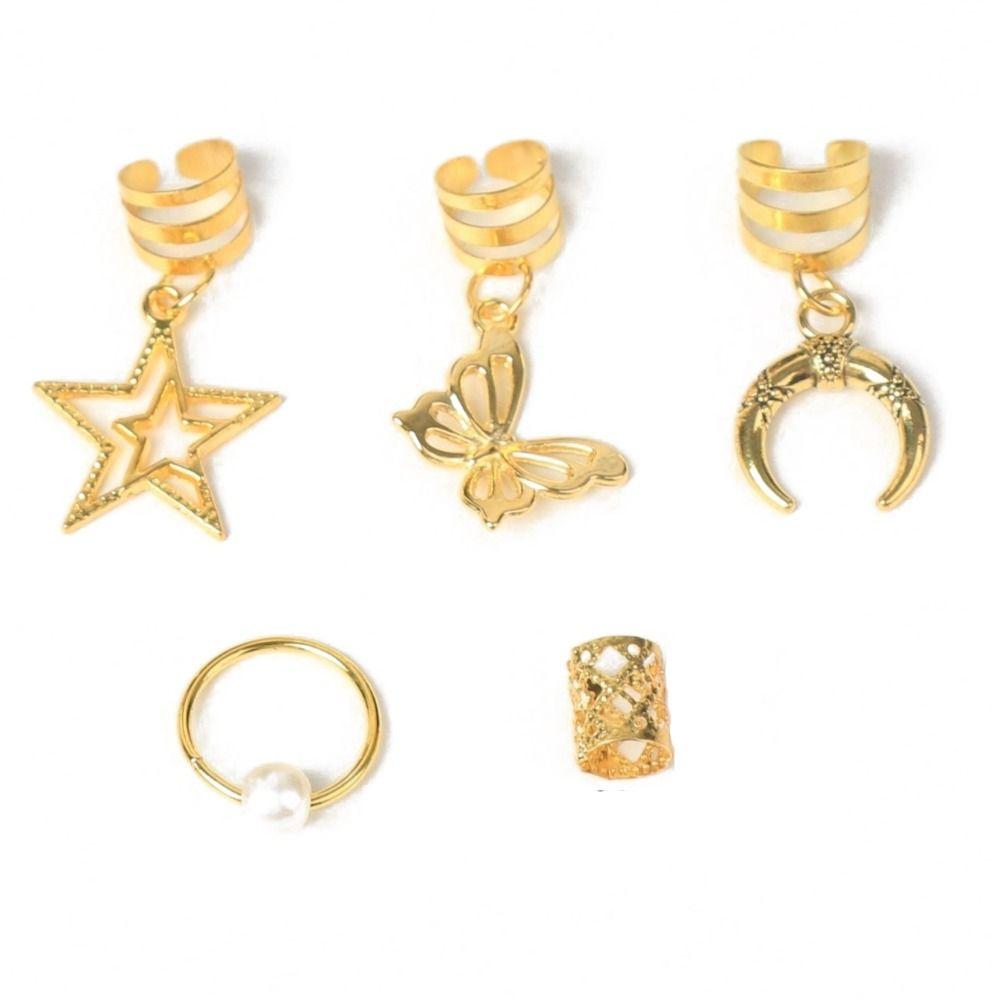 25pcs Hair Braiding Dreadlocks Beads Dread Locks Hair Braid Tubes Hollow Out Hair Ring Decor