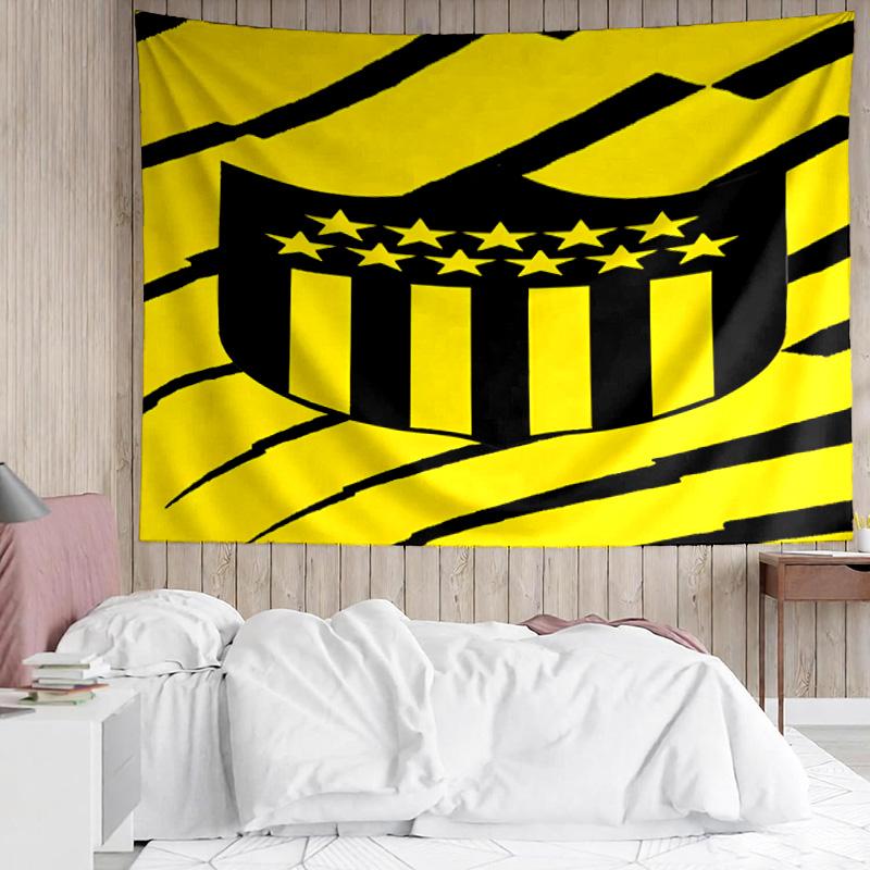 Peñarol Football Club Emblem Tapestry Accessories Playroom Tapestry, for Bedroom,Livingroom, dormitory Room Wall Decor Fan Birthday Gifts