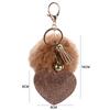 Girls Ornaments for Women's Bags Pompom Keychains Rhinestone Heart Bag Pendant Rhinestone Keyrings