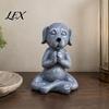 Cute Garden Sculpture for Landscaping Meditation Animal Figurine Ornament, Resin Zen Statue, Stress Relief Sitting Unique Pet Gift Lovers Cat/Dog/Frog