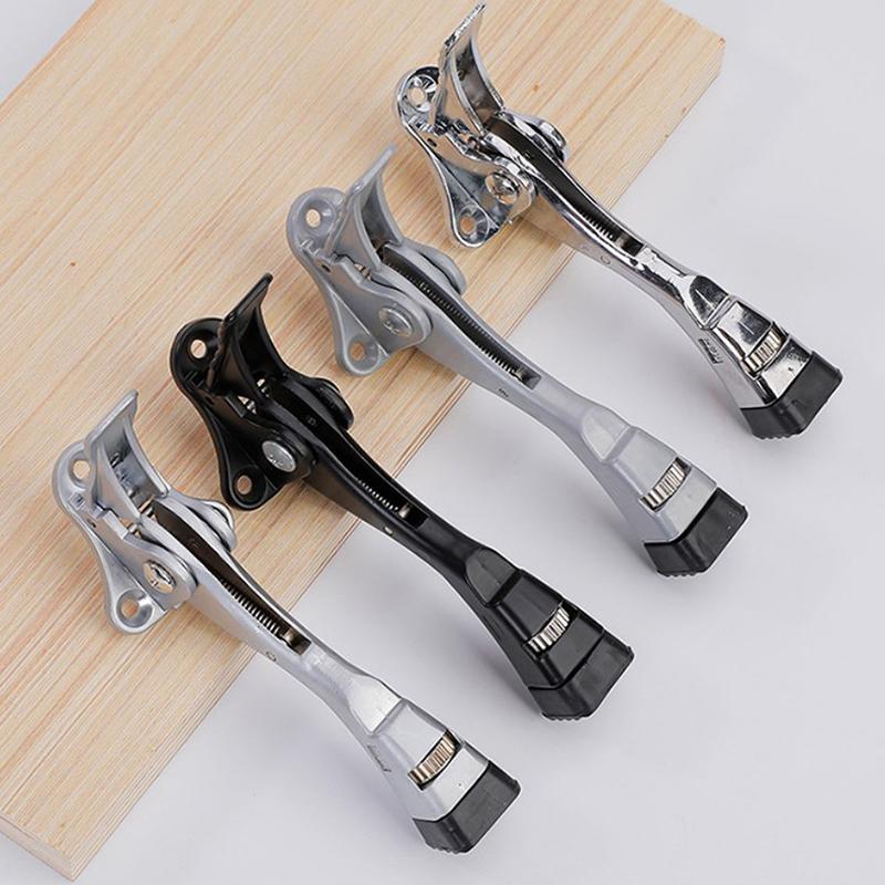 Adjustable Pedals Door Stopper Heavy Duty Mute Zinc Alloy Door Stops With Non-Slip Rubber Tip Hidden Wall Protector Hardwa