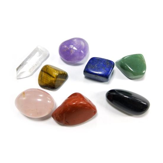 

8Pcs Multicolor Inspirational Natural Stone Faith Meditation Gift with Pouch