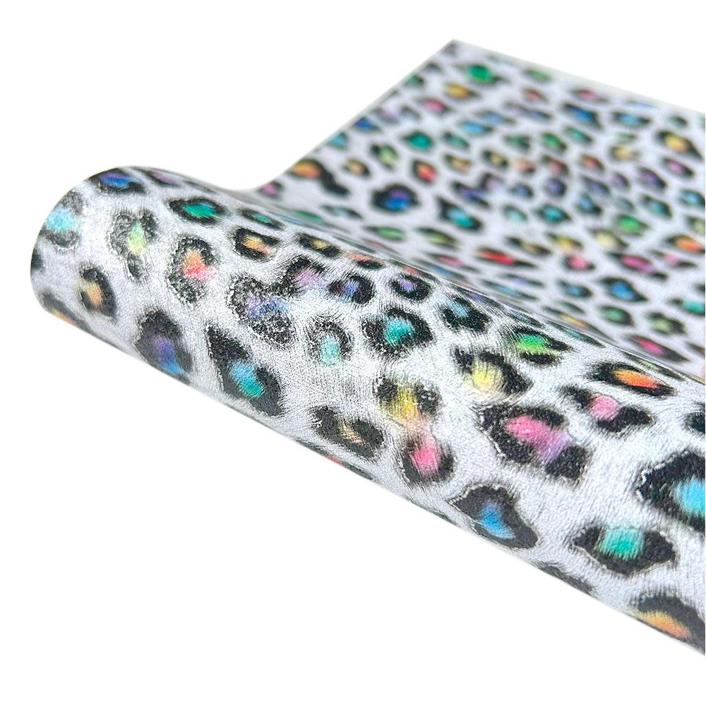 

Permanent Adhesive Vinyl Sheet 12 x10 Multi-Sizes - Glossy Rainbow Leopard Pattern for Wall Stickers Car Decal Home Decor Craft 12in x 10in(30x25cm)
