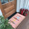 Christmas Carpet Mat Rug Nutcracker Ballerina Design Merry Christmas Text Vintage Linen Floor Mat for Home Decoration Home Mat