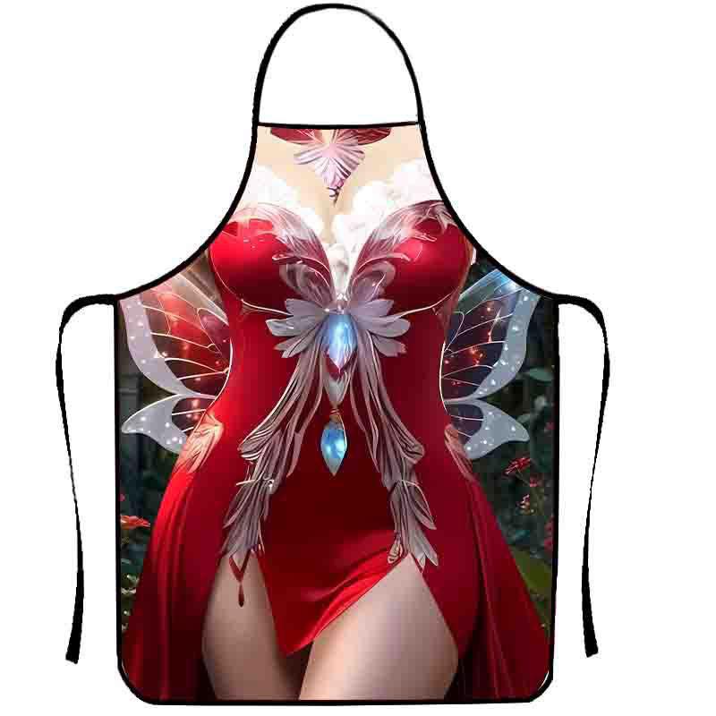 1pc Cooking Apron Funny Kitchen Stain-proof For Women Aprons Man BBQ Cleaning Sexy Women's