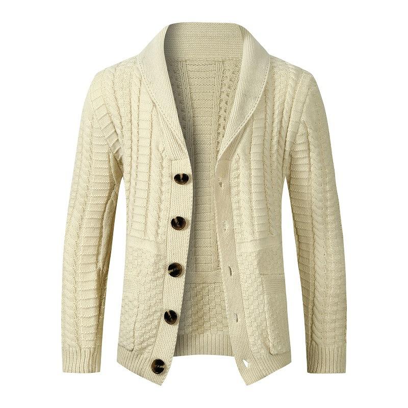 Men's Casual Knit Cardigan Sweater Long Sleeve European Size for and Winter