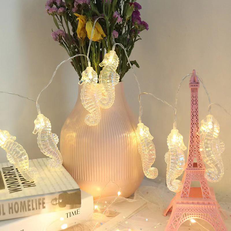 Colorful LED Seashell String Lights – Electroplated for Indoor Holiday or Dorm Decor