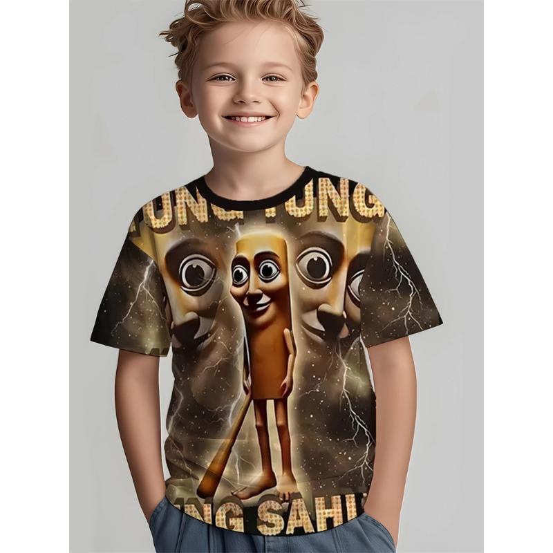 Tung Tung Sahur Funny Baseball Bat Meme T-shirt Men's Fashion Humor Style Summer Loose Breathable Short Sleeve Kids T Shirt Tops