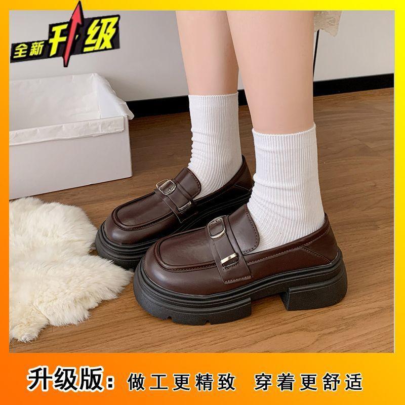 Retro British Style Platform Small Leather Shoes Women's French Comfortable Foot Cover Mary Jane Single Shoes Women's 2025 Spring and Summer New