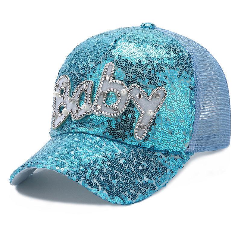 Summer Mesh Baseball Cap With Sequin Mesh Sun Hat For Women Outdoor Sun Protection