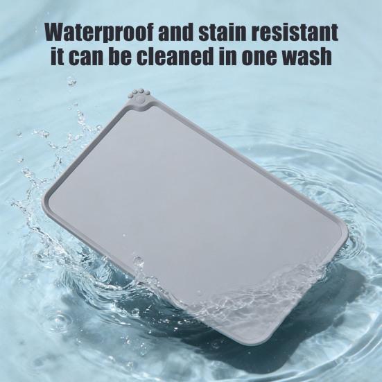 Pet Bowl Mat Anti-Slip Waterproof Raised Edge Pet Food Mat Silicone Pet Feeding Mat for Cats Dogs Water Bowl Food Dish