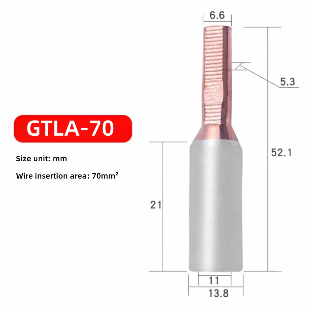 Copper Aluminum GTLA Terminal 10-70mm2 Small Cable Pin Binding Post Copper Aluminum Wire Connector Electric Meter Box