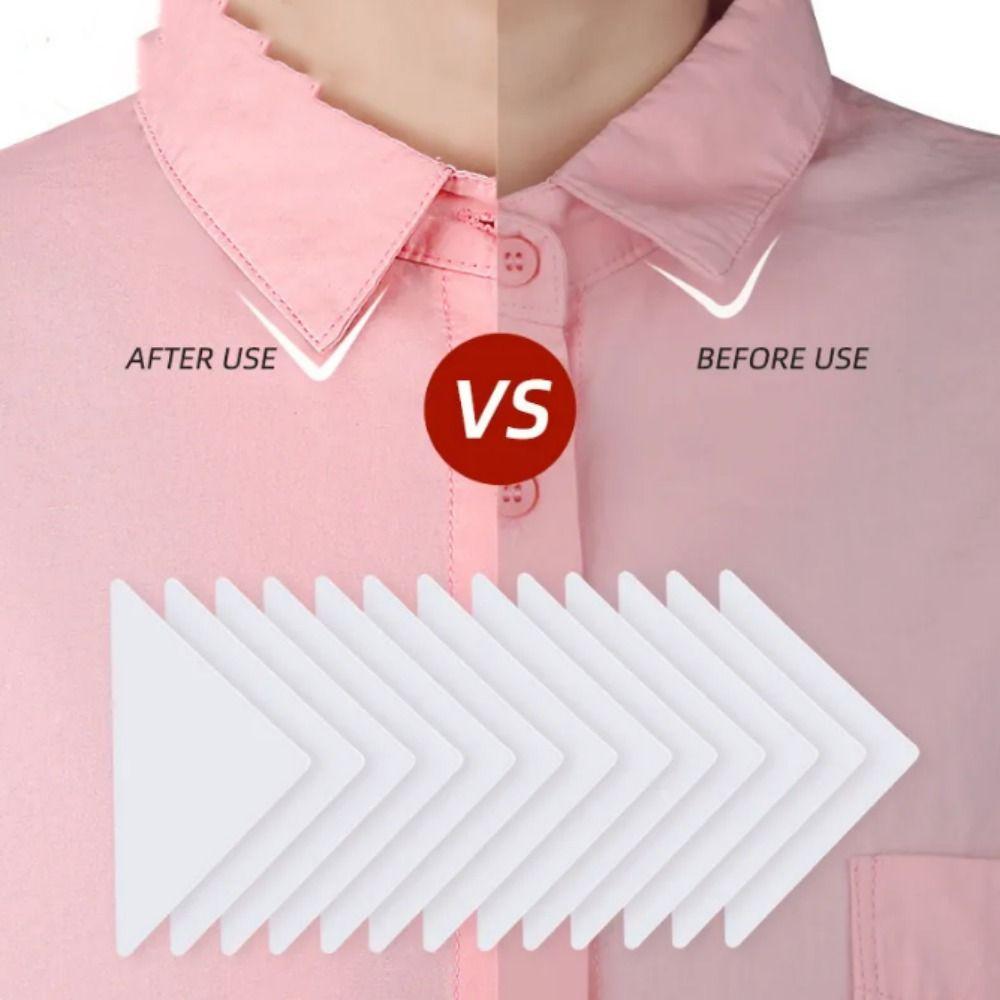 30pcs Transparent Collar Sticker Triangle Fixed Shirt Pad Practical Collar Shaper Shirt