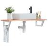 VidaXL Wall-mounted Vanity Shelf Steel and Solid Oak Wood 3302570