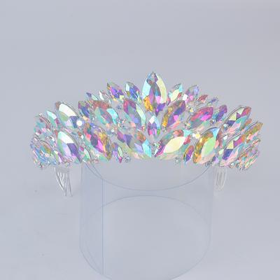Cerchietto Corona Trendy Sposa Tiare Nuziali Barocco Cristallo Accessori per Capelli da Sposa Copricapo Festa Pettine Grande Tiara per Donne