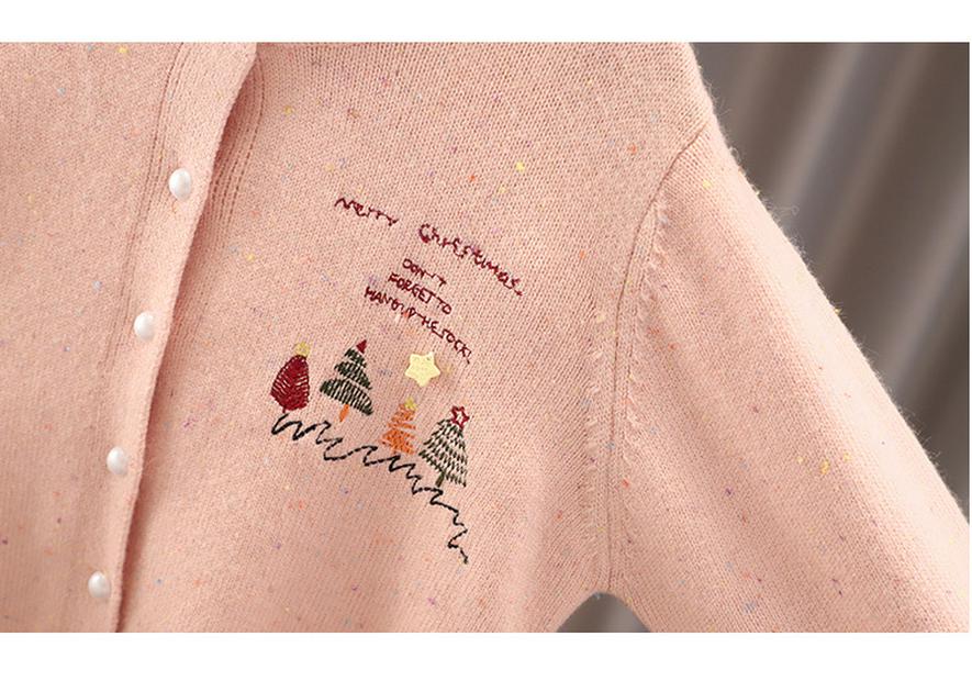 Girls' 2025 Autumn Cardigan - White Knit, Spring & Autumn Style Thin Sweater