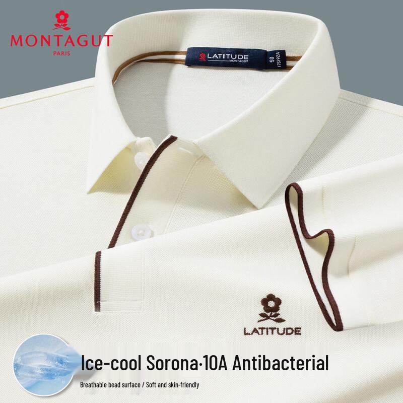 

MONTAGUT Men s 10A Anti-bacterial Ice Cool Sorona Breathable Pique Polo Shirt L 175/92A
