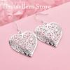 Elegant 925 Sterling Silver Delicate Heart-Shaped Openwork Earrings, Fashionable Women's Wedding Jewelry Accessories