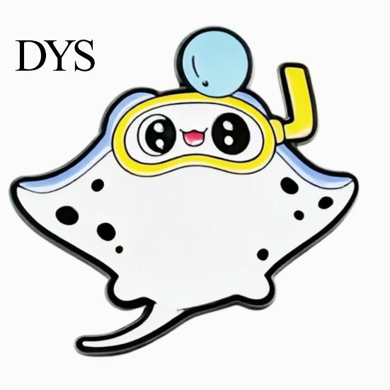 Wear-resistant Animal Brooch Sea Brooch, Cute Marine Creature Creative Metal Badge, Cartoon Summer Style Ocean Styling Hard Enamel Pins for Schoolbag