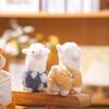 Fluffy Gradient Stuffed Alpaca Keychain Plush Durable Metal Clasp Cute Bag Charm for Daily Wear Accessory